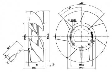 Ventilator axial EBM-Papst A2S130-AA03-01 (130 mm)